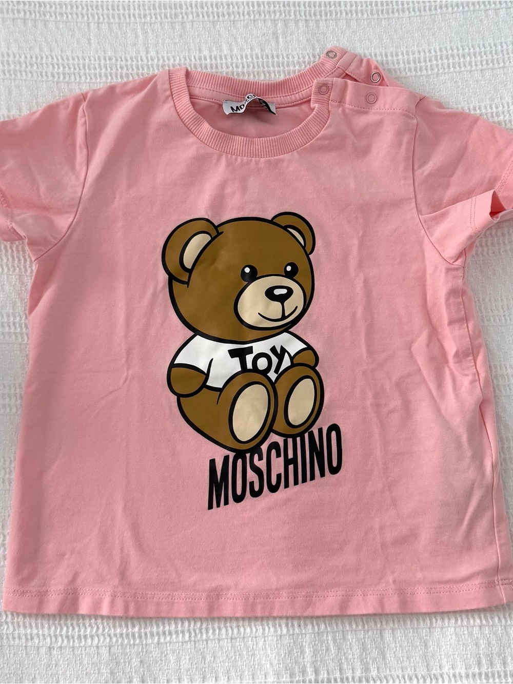 Moschino Light Pink Tee with Tag Detail